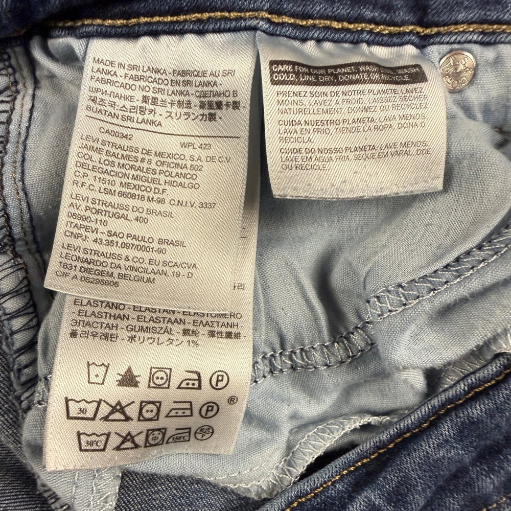 Levis Mid Rise Skinny Jeans Womens Size 10S Medium Wash Denim W30 L30 - Picture 14 of 15